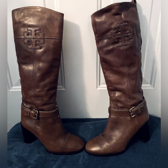 Tory Burch Patterson Leather Classic Riding Boot Sz 7.5 - Picture 2 of 5